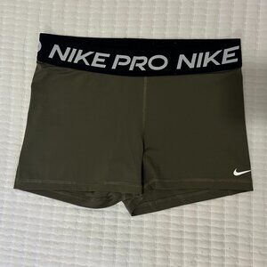 Nike Pro 3" Shorts Olive Green